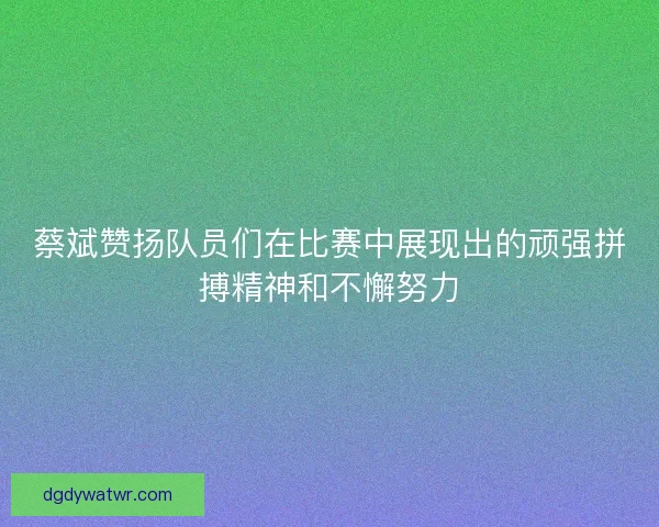 蔡斌赞扬队员们在比赛中展现出的顽强拼搏精神和不懈努力